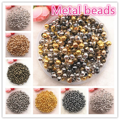 Mărgele de metal cu tonuri noi de 3mm--8mm Mărgele distanțiere cu bile netede pentru realizarea de bijuterii Accesorii lucrate manual