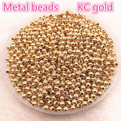 Jaunas 3 mm–8 mm toņu metāla krelles, gludas bumbiņas starplikas krelles rotaslietu izgatavošanai, ar rokām darināti aksesuāri