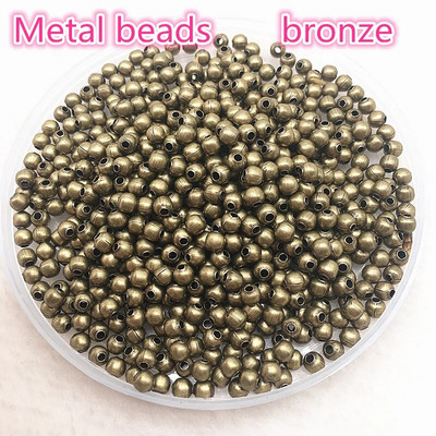 Jaunas 3 mm–8 mm toņu metāla krelles, gludas bumbiņas starplikas krelles rotaslietu izgatavošanai, ar rokām darināti aksesuāri