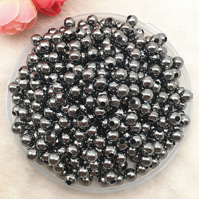 Jaunas 3 mm–8 mm toņu metāla krelles, gludas bumbiņas starplikas krelles rotaslietu izgatavošanai, ar rokām darināti aksesuāri