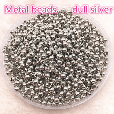 Jaunas 3 mm–8 mm toņu metāla krelles, gludas bumbiņas starplikas krelles rotaslietu izgatavošanai, ar rokām darināti aksesuāri