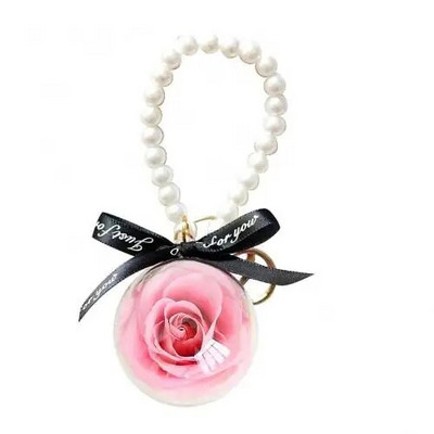 Forever Rose Konservuota rožė Amžina rožė Dovana romantiška dovana Valentino dienai vestuvių dovana Gėlių konservai kabantis raktų pakabukas