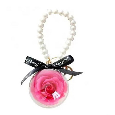 Forever Rose Konservuota rožė Amžina rožė Dovana romantiška dovana Valentino dienai vestuvių dovana Gėlių konservai kabantis raktų pakabukas