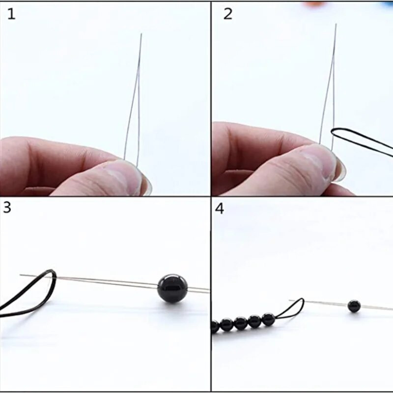 5/6 gab Pērļošanas adatas Atvērtas izliektas adatas krelles Rokassprādzes Kaklarota DIY rotaslietu izgatavošanas rīki Roku darbs Pērlīšu vītņu pin
