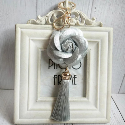 Fooderwerk Jewelry 7 Χρώματα Δερμάτινο Τριαντάφυλλο Μπρελόκ DIY Χειροποίητο κόσμημα Creative Lun Polyester Ice Silk Tassel Ear Bag