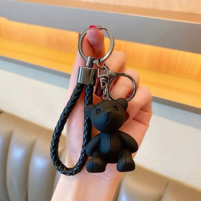 Slatki kožni medvjed Privjesak za ključeve Smola Mašna zvono Zec Privjesak za ključeve Tkanje Modna torba za lutke Privjesak Blagdanski auto privjesak za ključeve za djevojčice Poklon