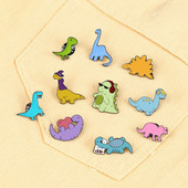 10 Style Cute Dinosaurs Enamel Pins Δημιουργικές καρφίτσες ζώων Διακόσμηση σακιδίου πλάτης για παιδιά Κοσμήματα Γυναικείο παλτό Καρφίτσα με πέτο Δώρο