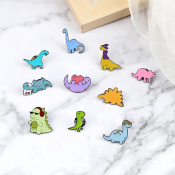 10 Style Cute Dinosaurs Enamel Pins Δημιουργικές καρφίτσες ζώων Διακόσμηση σακιδίου πλάτης για παιδιά Κοσμήματα Γυναικείο παλτό Καρφίτσα με πέτο Δώρο