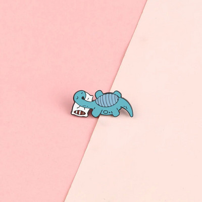 10 Style Cute Dinosaurs Enamel Pins Δημιουργικές καρφίτσες ζώων Διακόσμηση σακιδίου πλάτης για παιδιά Κοσμήματα Γυναικείο παλτό Καρφίτσα με πέτο Δώρο