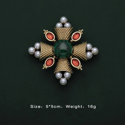 Baroka vintage zelta krāsas kristāla pērles piespraudes Piespraudes dārgakmens dobas ģeometriskas taisnstūra saktas apkakle sievietēm rotaslietas