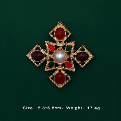 Baroka vintage zelta krāsas kristāla pērles piespraudes Piespraudes dārgakmens dobas ģeometriskas taisnstūra saktas apkakle sievietēm rotaslietas