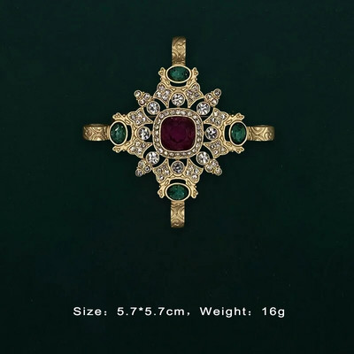 Baroka vintage zelta krāsas kristāla pērles piespraudes Piespraudes dārgakmens dobas ģeometriskas taisnstūra saktas apkakle sievietēm rotaslietas