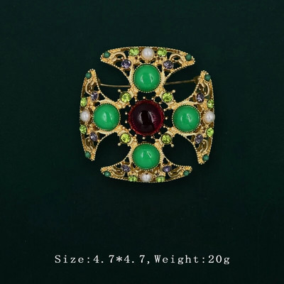 Baroka vintage zelta krāsas kristāla pērles piespraudes Piespraudes dārgakmens dobas ģeometriskas taisnstūra saktas apkakle sievietēm rotaslietas