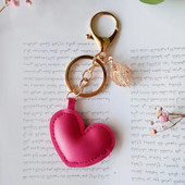 Γυναικείο Δερμάτινο Μπρελόκ Καρδιά Νέο Δερμάτινο Μπρελόκ Πεντάγραμμο Αστερίας με φύλλο Κρεμαστό Μπρελόκ Τσάντα Μπρελόκ Δώρο πάρτι JK3147