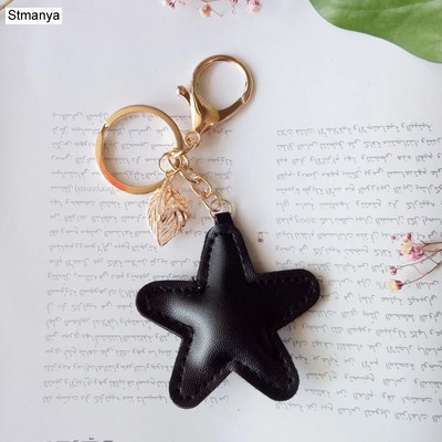 Γυναικείο Δερμάτινο Μπρελόκ Καρδιά Νέο Δερμάτινο Μπρελόκ Πεντάγραμμο Αστερίας με φύλλο Κρεμαστό Μπρελόκ Τσάντα Μπρελόκ Δώρο πάρτι JK3147
