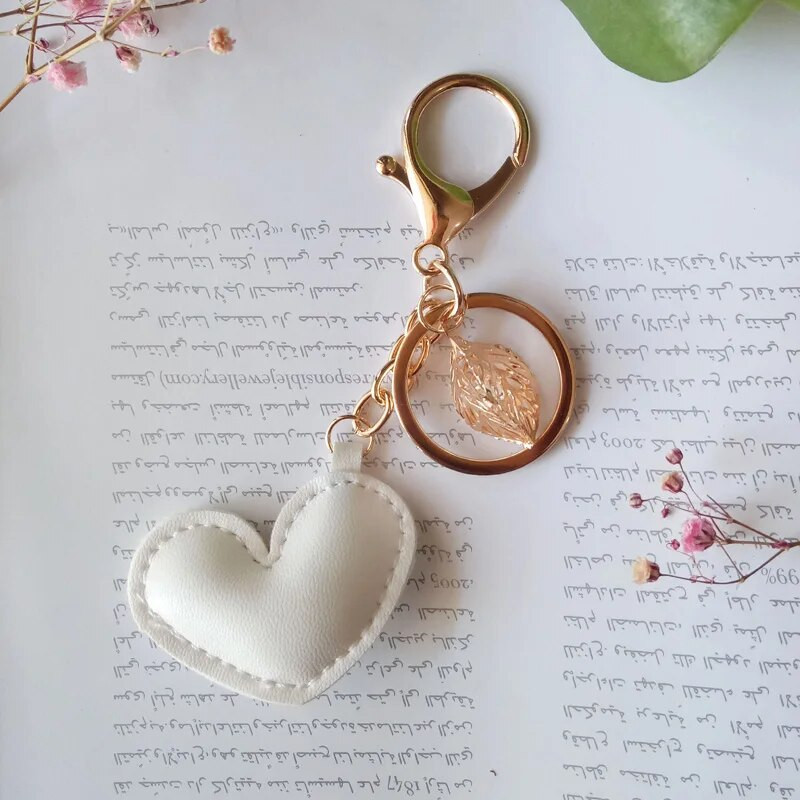 Γυναικείο Δερμάτινο Μπρελόκ Καρδιά Νέο Δερμάτινο Μπρελόκ Πεντάγραμμο Αστερίας με φύλλο Κρεμαστό Μπρελόκ Τσάντα Μπρελόκ Δώρο πάρτι JK3147