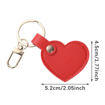 Кожен ключодържател със сърце Моден кожен ключодържател във формата на сърце Дамски ключодържател за кола Домашен ключодържател Чанта с талисман Висулка за кола Подарък