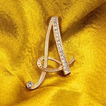Γυναικείες καρφίτσες καρφίτσα με γράμματα πολυτελείας σε χρυσό χρώμα Στρας Κρυστάλλινα αγγλικά αλφάβητο μεταλλικές καρφίτσες Χαριτωμένα κοσμήματα αξεσουάρ Δώρο
