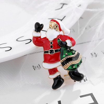 Πολυτελής έξοχη χριστουγεννιάτικη καρφίτσα καρφίτσα χιονάνθρωπος Άγιος Βασίλης Μπότα γιρλάντα μόδας κοσμήματα Χριστουγεννιάτικη διακόσμηση καρφίτσες