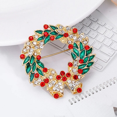 Πολυτελής έξοχη χριστουγεννιάτικη καρφίτσα καρφίτσα χιονάνθρωπος Άγιος Βασίλης Μπότα γιρλάντα μόδας κοσμήματα Χριστουγεννιάτικη διακόσμηση καρφίτσες