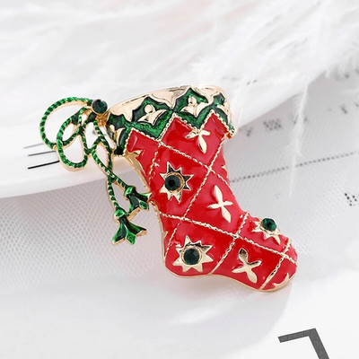 Πολυτελής έξοχη χριστουγεννιάτικη καρφίτσα καρφίτσα χιονάνθρωπος Άγιος Βασίλης Μπότα γιρλάντα μόδας κοσμήματα Χριστουγεννιάτικη διακόσμηση καρφίτσες