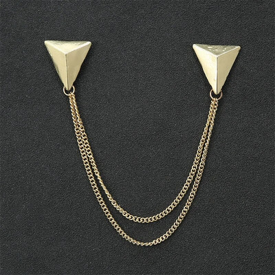 Modes džentlmeņu pušķis piespraude vīriešiem uzvalks krekls apkakle trīsstūris spārni ķēde atloks pin Metāla retro kāzu aksesuāri