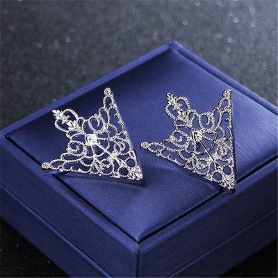 Modes džentlmeņu pušķis piespraude vīriešiem uzvalks krekls apkakle trīsstūris spārni ķēde atloks pin Metāla retro kāzu aksesuāri