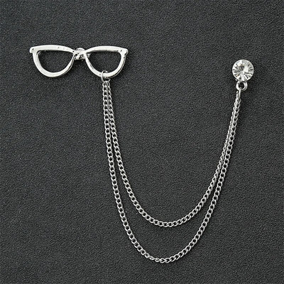 Modes džentlmeņu pušķis piespraude vīriešiem uzvalks krekls apkakle trīsstūris spārni ķēde atloks pin Metāla retro kāzu aksesuāri