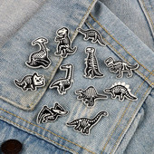Σκελετός ζώων καρφίτσα Δεινόσαυρος Skull Lapel Pin Cartoon Cool Punk Badge Σακίδιο πλάτης Καρφίτσες τζιν καπέλο μόδας κοσμήματα Δώρο για φίλους