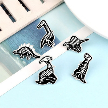 Σκελετός ζώων καρφίτσα Δεινόσαυρος Skull Lapel Pin Cartoon Cool Punk Badge Σακίδιο πλάτης Καρφίτσες τζιν καπέλο μόδας κοσμήματα Δώρο για φίλους