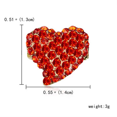 Rinhoo dvoslojni broševi u obliku srca ljubavi za žene Elegantni vještački dijamant imitacija bisernih srca igle, pulover, kardigan, kopča, nakit