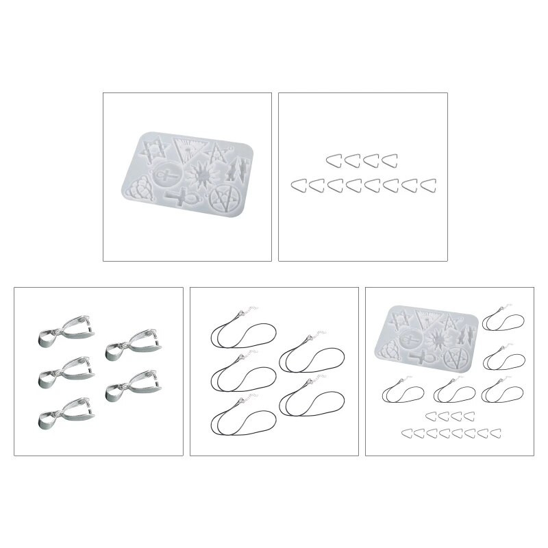 Diy Cristal Epoxid Mold Colier Ornament Mold Agățat Pandantiv Decor Pentagramă pentru Breloc Floare Soare Mucegai Silicon