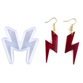 Zibens zibens formas auskaru veidnes Sveķu rotaslietu veidnes, Auskaru silikona veidne ar caurumu sveķu rotaslietu kulonu atslēgu piekariņiem