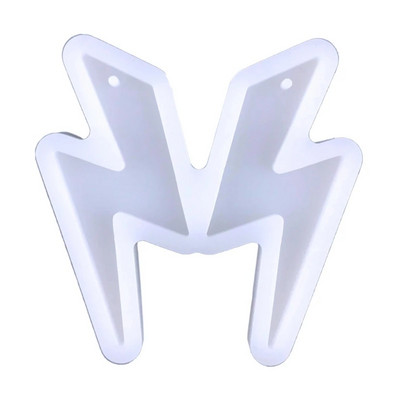 Zibens zibens formas auskaru veidnes Sveķu rotaslietu veidnes, Auskaru silikona veidne ar caurumu sveķu rotaslietu kulonu atslēgu piekariņiem