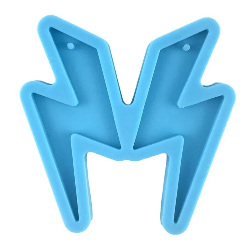 Zibens zibens formas auskaru veidnes Sveķu rotaslietu veidnes, Auskaru silikona veidne ar caurumu sveķu rotaslietu kulonu atslēgu piekariņiem