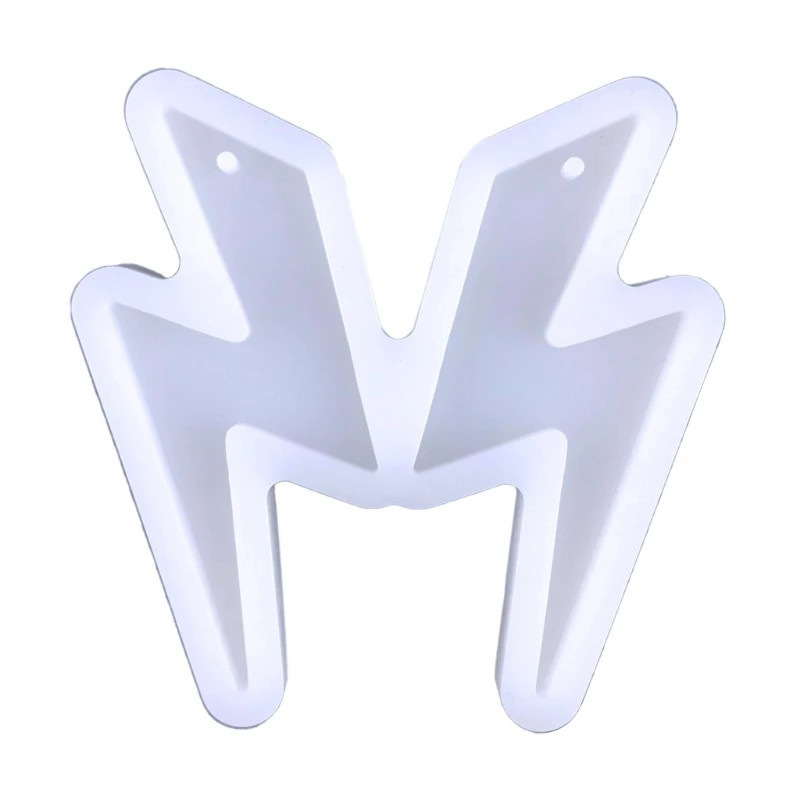 Zibens zibens formas auskaru veidnes Sveķu rotaslietu veidnes, Auskaru silikona veidne ar caurumu sveķu rotaslietu kulonu atslēgu piekariņiem