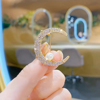 Elegantne Pearl Crystal Liblikas pärg Pross Mood Temperament Ehted Ülikond Riietus Mantel Haaknõelad