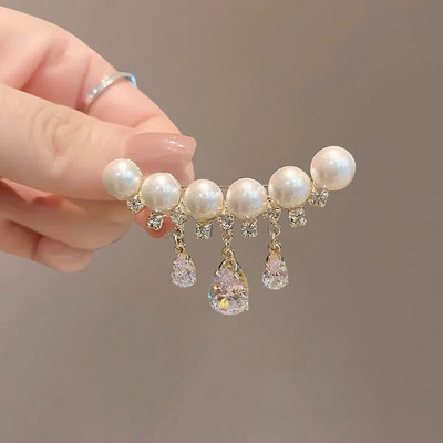 Elegantne Pearl Crystal Liblikas pärg Pross Mood Temperament Ehted Ülikond Riietus Mantel Haaknõelad