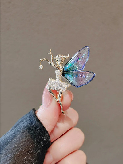 Elegantne Pearl Crystal Liblikas pärg Pross Mood Temperament Ehted Ülikond Riietus Mantel Haaknõelad