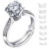 8 gab./komplektā Silikona gredzena izmēra regulētājs, neredzams vaļīgiem gredzeniem. Pirkstu gredzena izmēra mainītājs, caurspīdīgs spriegotājs rotaslietu aizsargs