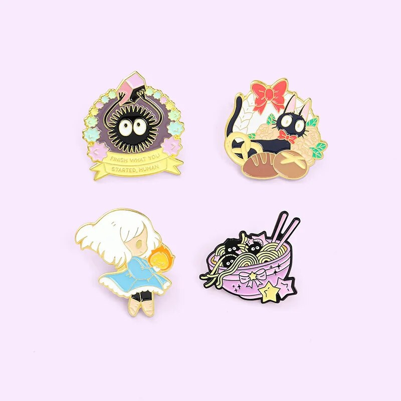 kartona meitene nūdeles Emalja Piespraude Jauki Anime nozīmītes Piespraude drēbēm Mugursoma Cepure Mode Rotaslietas Aksesuāri Bērni Dāvanas