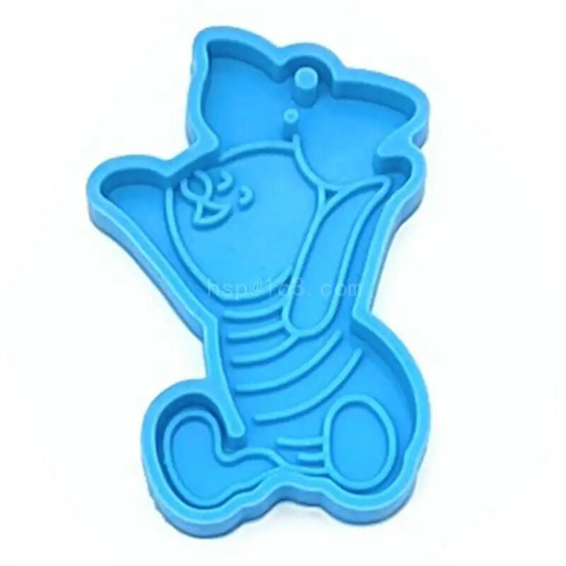 Spīdīgs glancēts lācis zilonis cūkas rotājumi silikona epoksīda sveķu veidne DIY atslēgu piekariņu kulonu rotaslietas Valentīna dāvanu amatniecībai