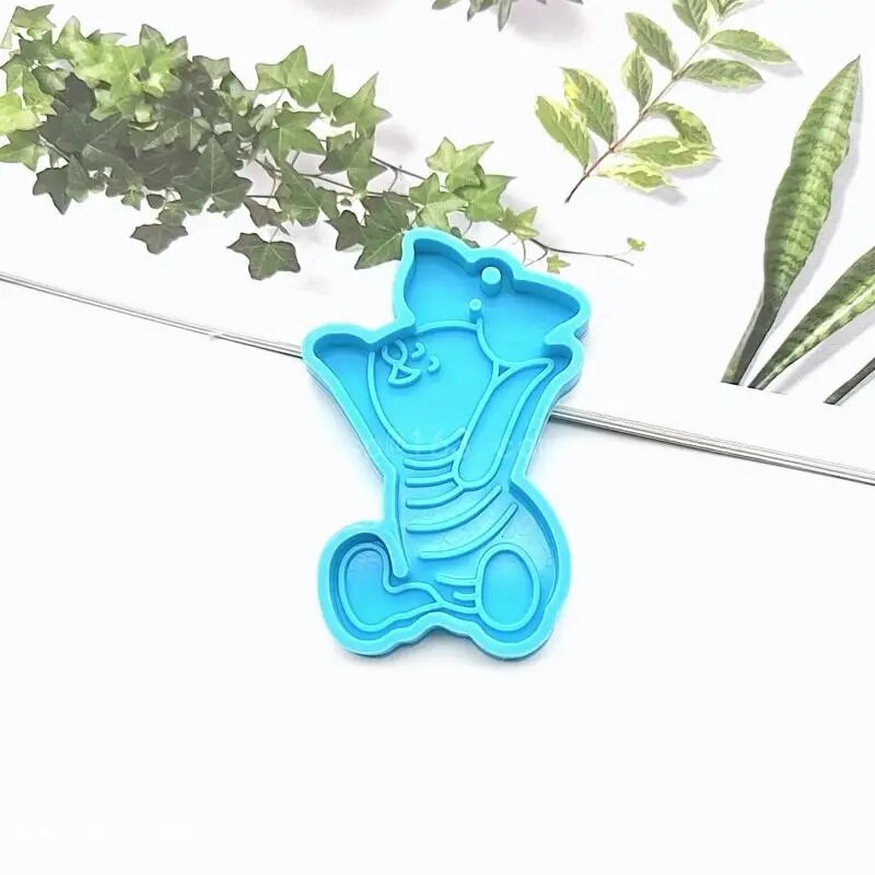 Spīdīgs glancēts lācis zilonis cūkas rotājumi silikona epoksīda sveķu veidne DIY atslēgu piekariņu kulonu rotaslietas Valentīna dāvanu amatniecībai