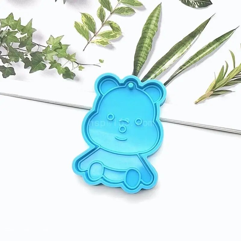 Spīdīgs glancēts lācis zilonis cūkas rotājumi silikona epoksīda sveķu veidne DIY atslēgu piekariņu kulonu rotaslietas Valentīna dāvanu amatniecībai