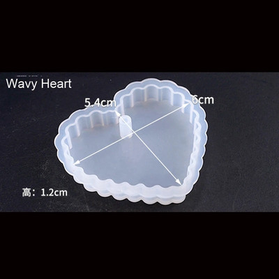 Sirds formas veidnes sešstūra izcelt viļņaini ovālas ekspoksīda sveķu veidnes rotaslietu veidne rotaslietu kulonu kulonu instrumentu izgatavošanai