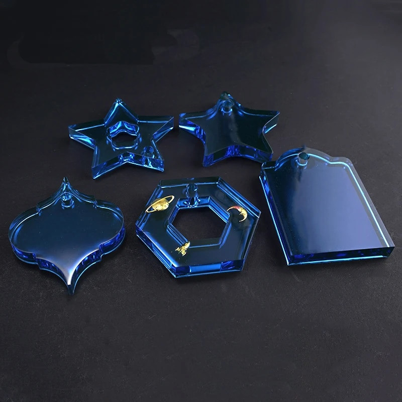 Sirds formas veidnes sešstūra izcelt viļņaini ovālas ekspoksīda sveķu veidnes rotaslietu veidne rotaslietu kulonu kulonu instrumentu izgatavošanai