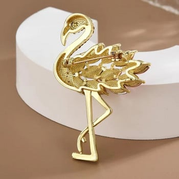 Μόδα Κλασικές Ένθετες Καρφίτσες Flamingo Bird για γυναίκες Πολυτελές Σχέδιο Unisex Μεταλλικές καρφίτσες για ζώα Δώρα κοσμήματα