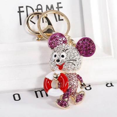 Uus armas sinine kristallhiire võtmehoidja kivist metallist kotti ripats võtmehoidja loomade võtmehoidjad võluvad ehted naistele