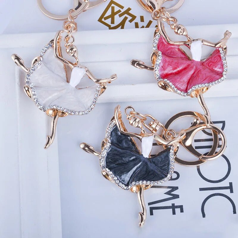 Divat Balerina Kristály Kulcstartó csecsebecse Strasszkő Autó Kulcstartó Táska Bűvész Női Kulcstartó Lányok Kulcsok Autók Kiegészítők J3135