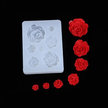 7 μεγέθη Ρητίνη τριαντάφυλλο λουλούδι κρεμαστό καλούπι σιλικόνης Χειροποίητα καλούπια εποξειδικής ρητίνης DIY σκουλαρίκια χειροτεχνίας Κολιέ Εργαλεία κατασκευής κοσμημάτων